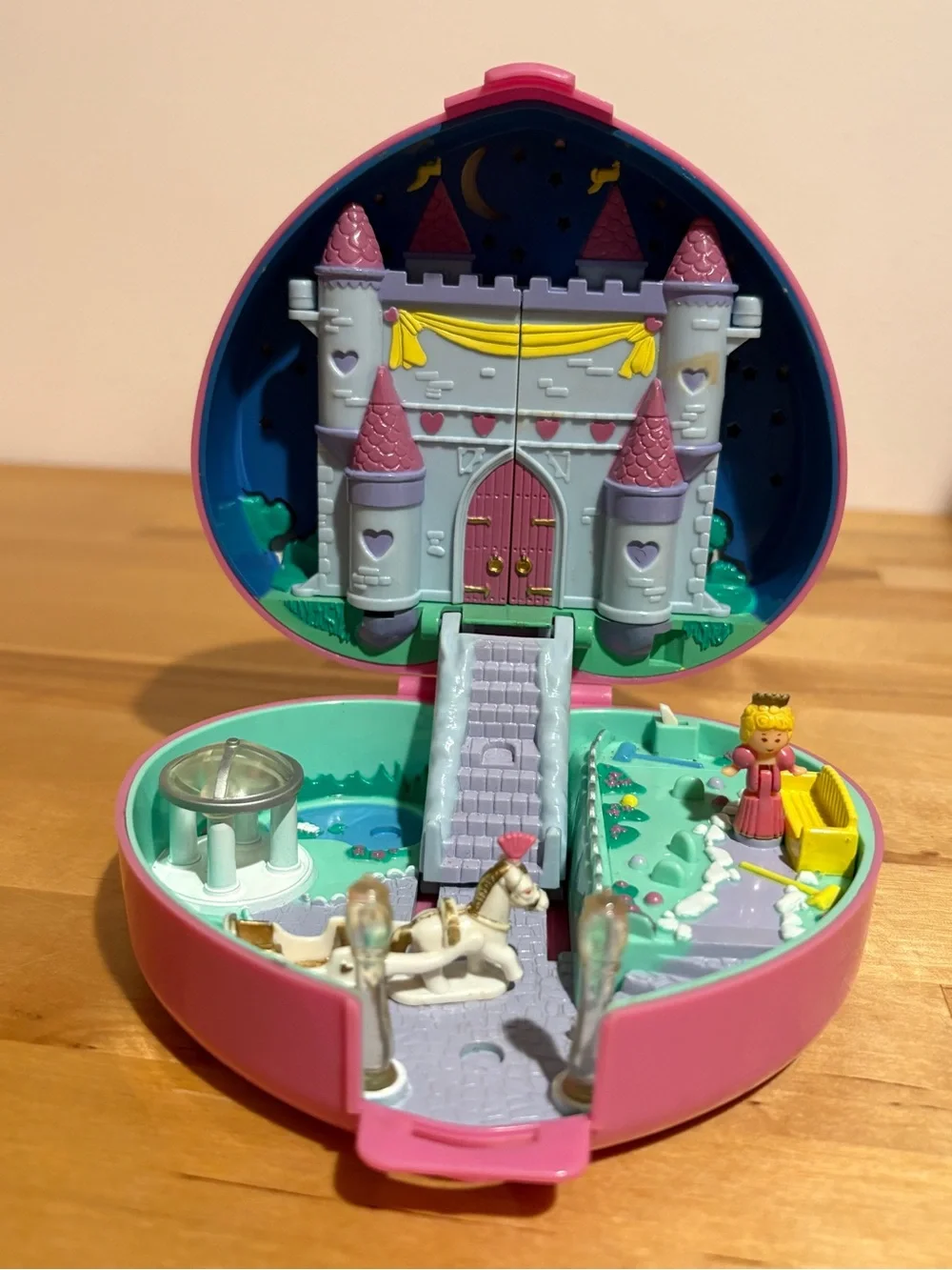 Vtg 1992 Polly Pocket Bluebird Starlight Castle Pink Heart Compact